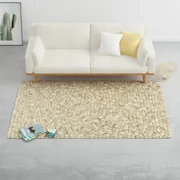 vidaXL Vloerkleed kiezel 140x200 cm wolvilt beige/grijs/bruin