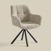 Beige Eetkamerstoel Met Stiksels