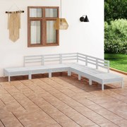 vidaXL 7-delige Loungeset massief grenenhout wit