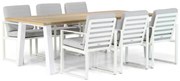 Tuinset 6 personen 240 cm Aluminium Wit Santika Furniture Santika