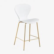 Op Een Hoge Kruk. ↑65 Cm & Goud & Polypropyleen Wit & Polipropileno - Sklum