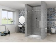 Van Rijn Products ST08 Nis Draaideur - 120x200cm - helder glas - dikte 8mm - 2 delig - muurprofiel - stabilisatiestang - Chroom ST08300120HECH