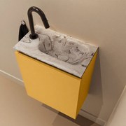 Mondiaz Ture DLux toiletmeubel 40cm ocher met wastafel glace rechts met kraangat