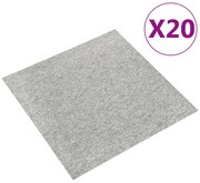 vidaXL Tapijttegels 20 st 5 m² 50x50 cm lichtgrijs