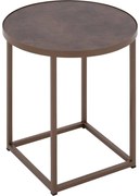 Goossens Salontafel Livia rond, kunstleer bruin, modern design, 41 x 42 x 41 cm