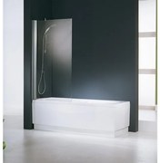 Novellini Aurora badklapwand 1 delig 70x150cm wit profiel en helder glas AURORAN1701A