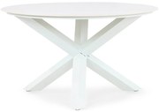 Dining Tuintafel rond 130 cm Aluminium/keramiek Wit Santika Orino