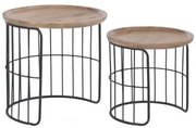 Bijzettafels Van Gerecycled Hout Ound Style Zwart - Sklum