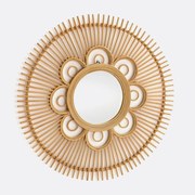 Ronde spiegel in rotan, bloemvormingØ90 cm, Nogu