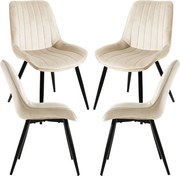 Set 4 Lene Fluwelen Stoelen
