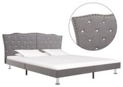 vidaXL Bedframe stof lichtgrijs 160x200 cm