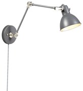 Industriële wandlamp grijs verstelbaar - Dazzle Design, Modern E27 Binnenverlichting Lamp