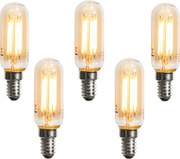 Set van 5 E14 dimbare LED lampen goud T25 4W 300 lm 2200K