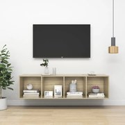 vidaXL Tv-wandmeubel 37x37x142,5 cm spaanplaat sonoma eikenkleurig