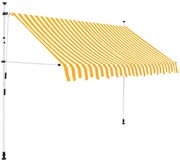 vidaXL Luifel handmatig uittrekbaar 250 cm oranje en witte strepen