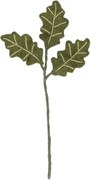 Tak met eikenblad, vilt, groen, 28 cm