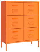 vidaXL Ladekast 80x35x101,5 cm staal oranje