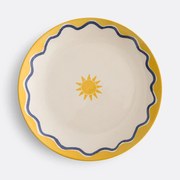 Set van 4 platte borden in aardewerk met motief, Olympe
