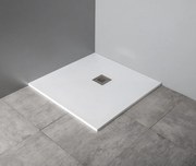 Gelco Mitia rechthoekige douchebak stone-look 120x100cm wit