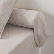 Bolstersloop in gewassen linnen, gestreept, Linot