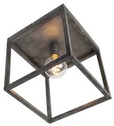 Moderne plafondlamp antiek zilver - Big Cage Modern E27 kubus / vierkant Binnenverlichting Lamp