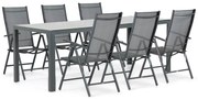 Tuinset 6 personen 210 cm Aluminium/textileen Grijs Domani Furniture Carino/Venustas