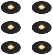 Set van 6 Moderne inbouwspot zwart 12 cm - Buco GU10 Binnenverlichting Lamp