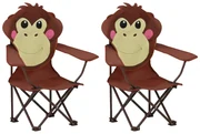 vidaXL Kindertuinstoelen 2 st stof bruin