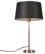 Tafellamp koper met kap zwart 35 cm verstelbaar - Parte Modern E27 rond Binnenverlichting Lamp