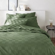 Dekbedovertrek in gewassen satijnkatoen, Victor, dambord motief