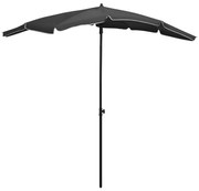 vidaXL Parasol met paal 200x130 cm antracietkleurig