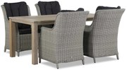 Tuinset 4 personen 180 cm Wicker Grijs Garden Collections Buckingham/Bristol