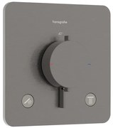 Hansgrohe Ecostat Comfort Q - inbouwthermostaat - 2 functies - brushed black chrome (antraciet) 33713340