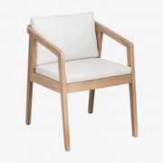 Acaciahouten Tuinstoel Kaela Lichte Acaciekleur & Stof Gardenia Wit - Sklum