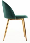 Set van 4 Vint Fluwelen Gouden Stoelen