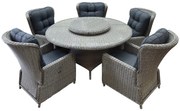 Marina Riccione dining tuinset 150 cm 7-delig grijs verstelbaar