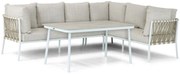 Dining Loungeset 7 personen Aluminium/rope Wit Lifestyle Garden Furniture Boretti