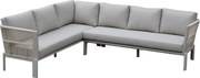 Veneto hoek loungeset 2 delig aluminium latte zand rope