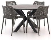 Forza Ripi/Fidenza ø126cm dining tuinset 5-delig stapelbaar