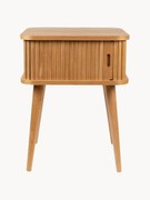 Houten nachtkastje Barbier met roldeur en gecanneleerde voorkant