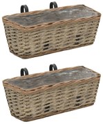 vidaXL Balkonbakken 2 st 40 cm wicker met PE-voering