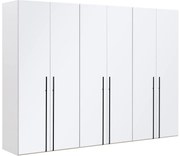 Goossens Kledingkast Easy Storage Ddk, Kledingkast 304 cm breed, 220 cm hoog, 6x glas draaideur