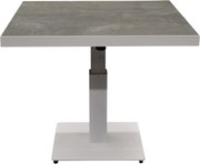 San Sebastian lounge dining tuintafel 90x90xH46-H71 cm in hoogte verstelbaar wit