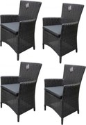 Capri dining tuinstoel antraciet set van 4
