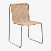 Omaha Eetkamerstoel Van Roestvrij Staal En Synthetisch Riet Bruin – Rotan - Sklum