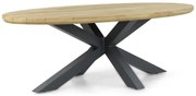 Dining Tuintafel ovaal 240 x 120 cm Aluminium/teak Old teak greywash Santika Diogo