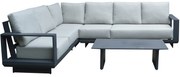 Avellino hoek loungeset 5 delig antraciet aluminium soft grey