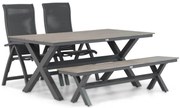 Picknick Set 4 personen 180 cm Aluminium/Textileen /Aluminium/textileen Grijs Presto Tarenta/Forest