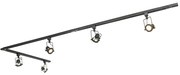 Modern railsysteem met 5 spots zwart 1-fase  - Iconic Suplux
