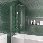 Eastbrook P-Shape badwand links 75x140cm chroom